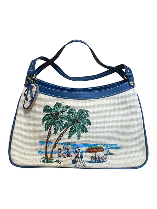 Etienne Aigner Handbags - Etienne Aigner Womens Straw Beach Themed Embroidered Purse Sequins NWOT